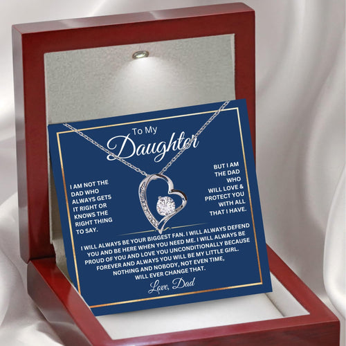 14K Gold Daughter Necklace with Heartfelt Message, Perfect Gift from Parents for Birthday or Graduation