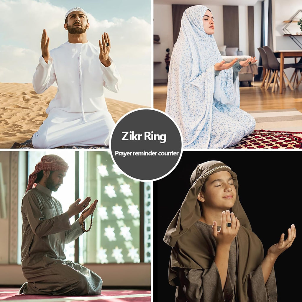Smart Digital Prayer Ring with Tasbih Counter, Azan Alarm & OLED Display