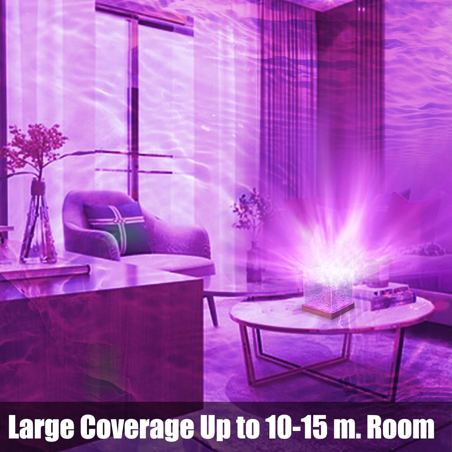 Ocean Wave Projector Light with Remote, 16 Colors Rotating Water Lamp for Bedroom Decor