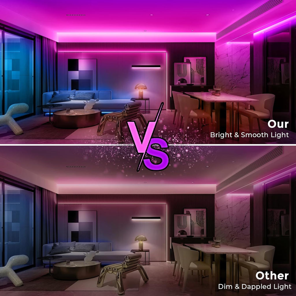 50FT RGB Neon Rope Lights, IP67 Waterproof, App/Remote Control, Music Sync, Cuttable