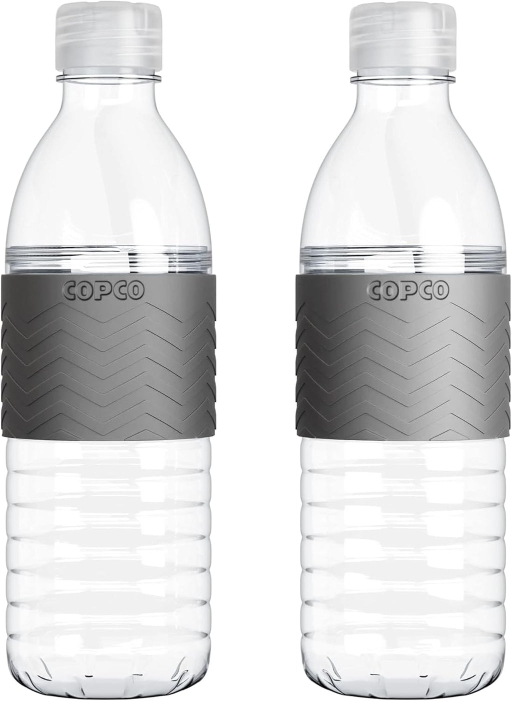 16.9 oz Reusable Water Bottle Set of 2 with Spill-Resistant Lid & Non-Slip Sleeve