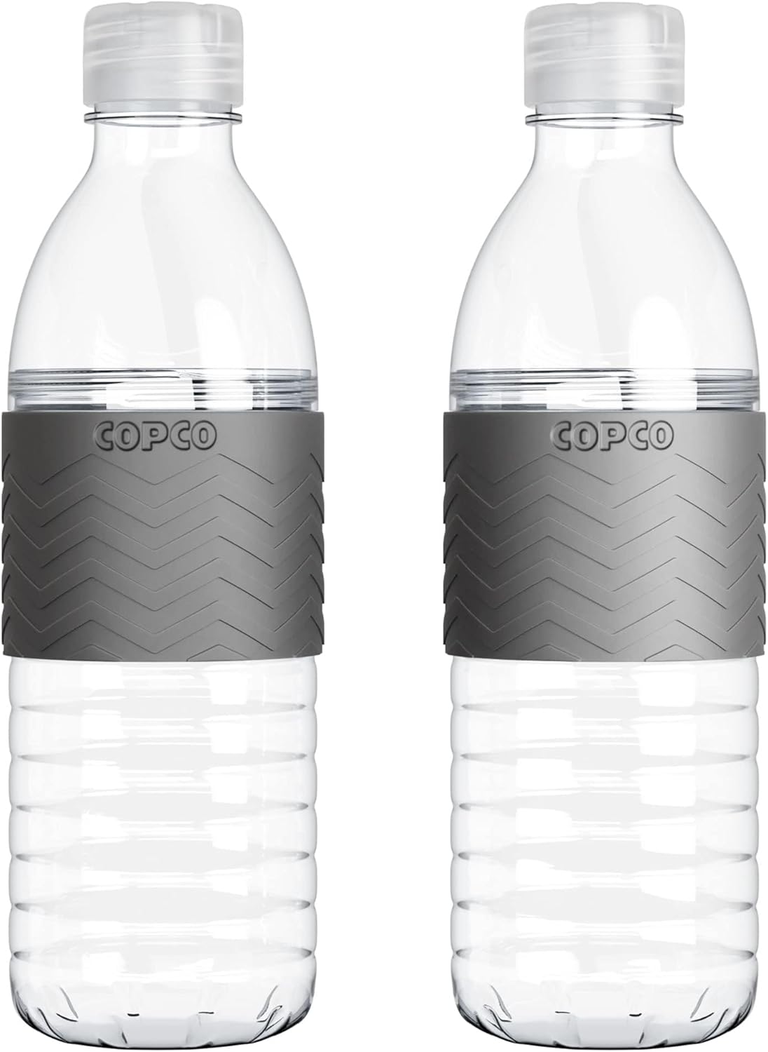 16.9 oz Reusable Water Bottle Set of 2 with Spill-Resistant Lid & Non-Slip Sleeve