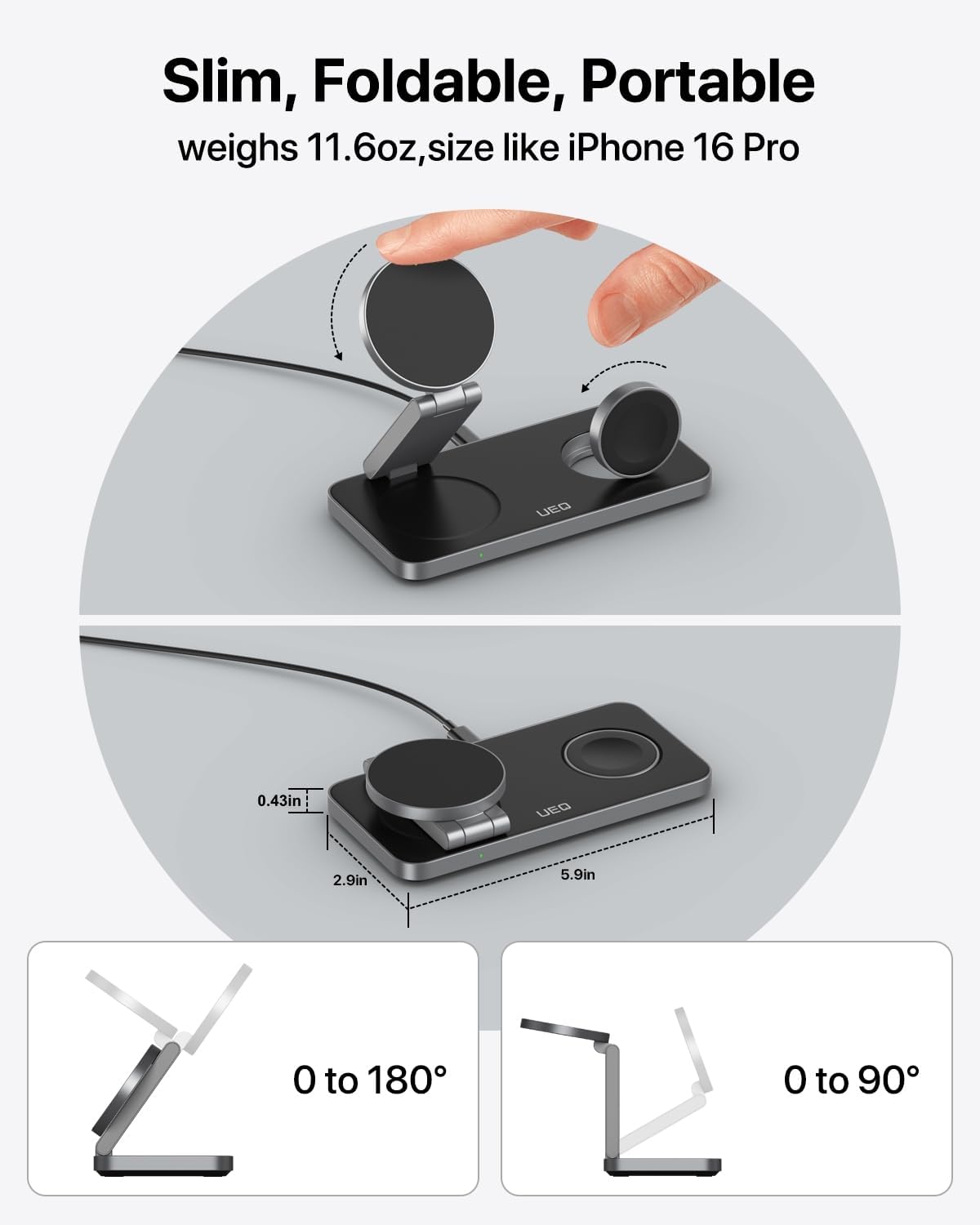 3-in-1 Foldable Magnetic Wireless Charging Station with Fast Charging