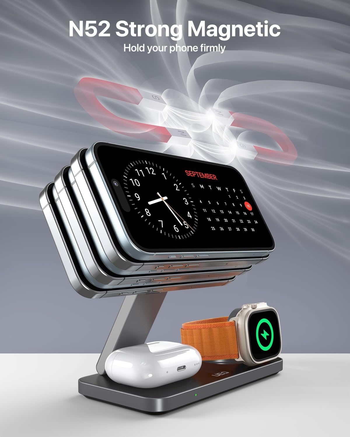 3-in-1 Foldable Magnetic Wireless Charging Station with Fast Charging
