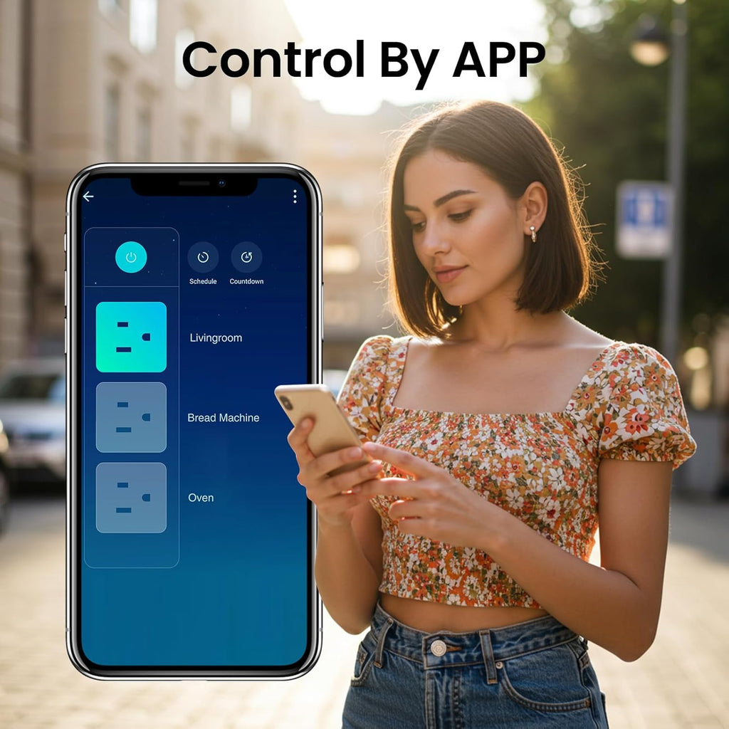 Smart Power Strip with 3 Outlets & 3 USB Ports, Voice Control, Timer, Travel-Friendly
