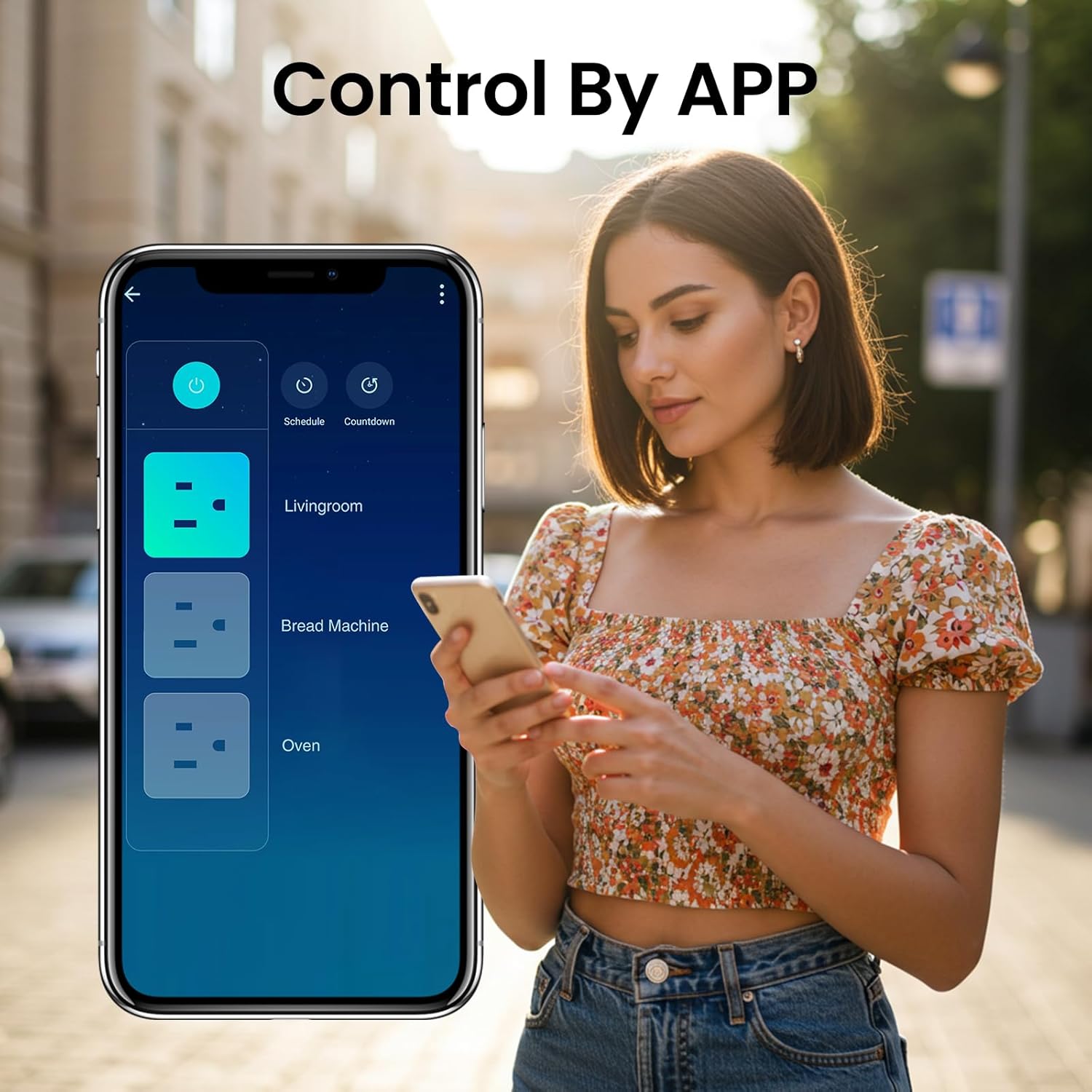 Smart Power Strip with 3 Outlets & 3 USB Ports, Voice Control, Timer, Travel-Friendly