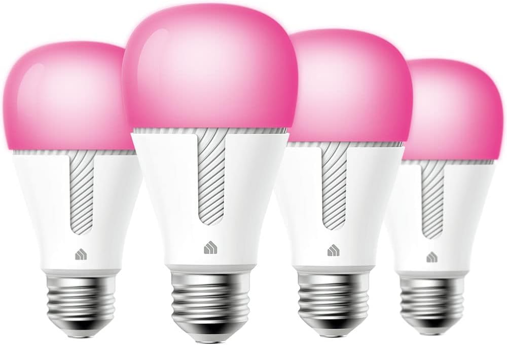 Smart WiFi Light Bulbs, 16M Colors, 1000 Lumens, Dimmable, Works with Alexa & Google Home, No Hub Required (4-Pack)