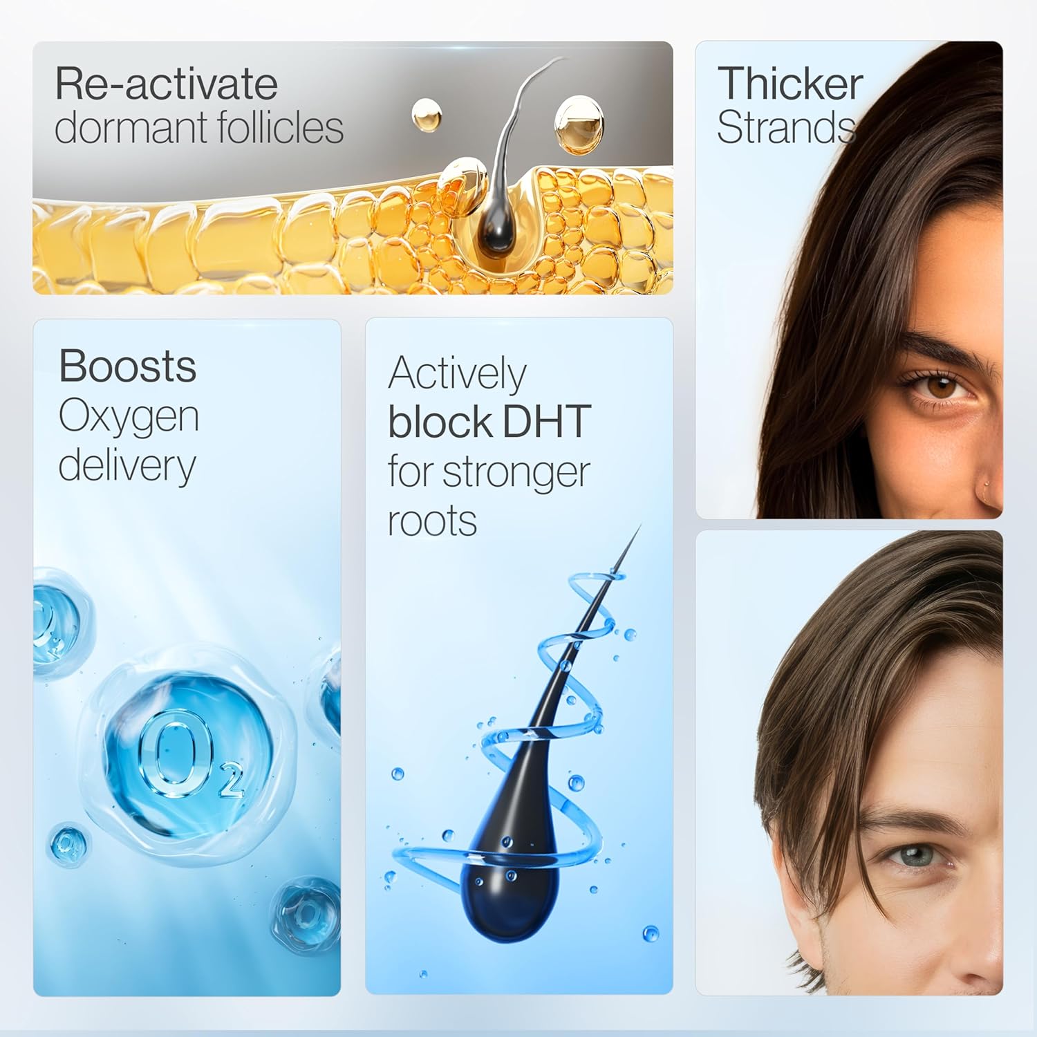Triple-Action Hair Growth Serum Roll-On with Rosemary, Redensyl & Anagain | DHT-Blocking Scalp Serum