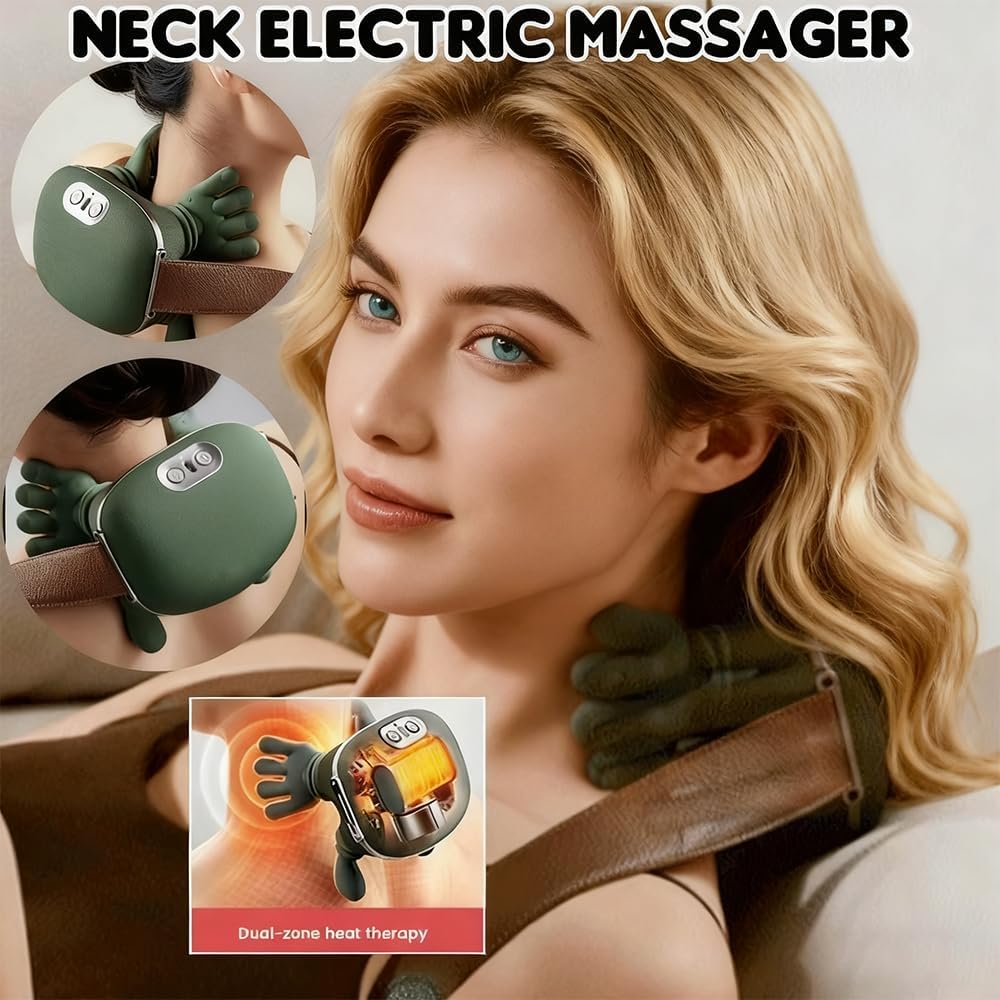 Real Hand Simulation Shiatsu Deep Tissue Electric Massager for Neck, Back & Shoulders