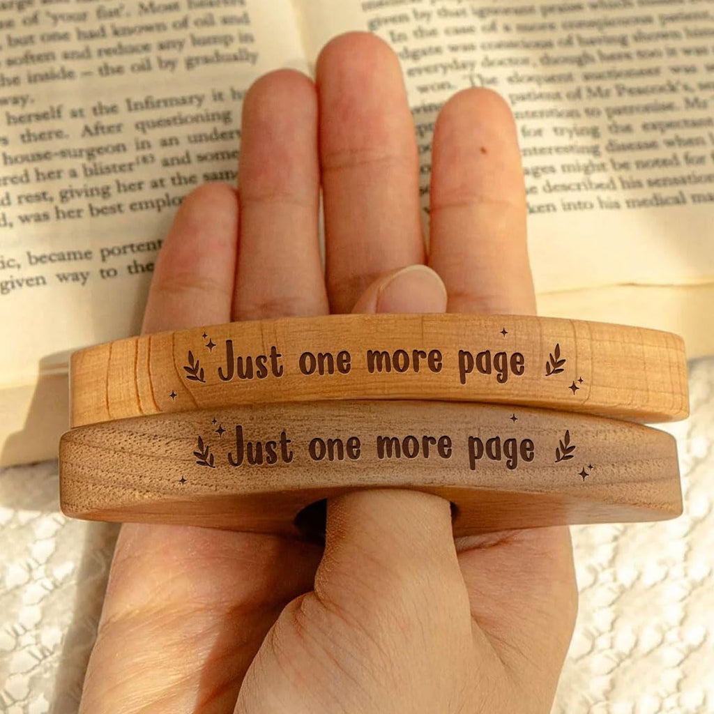 Personalized Wooden Thumb Bookmark - Ergonomic Page Holder for Hands-Free Reading