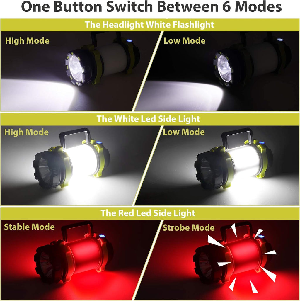 2-Pack Rechargeable Camping Lantern with 1000LM, 6 Modes, 4000mAh Power Bank, IPX5 Waterproof