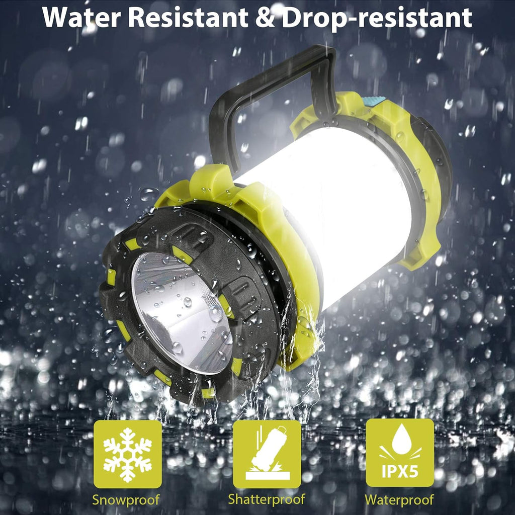 2-Pack Rechargeable Camping Lantern with 1000LM, 6 Modes, 4000mAh Power Bank, IPX5 Waterproof