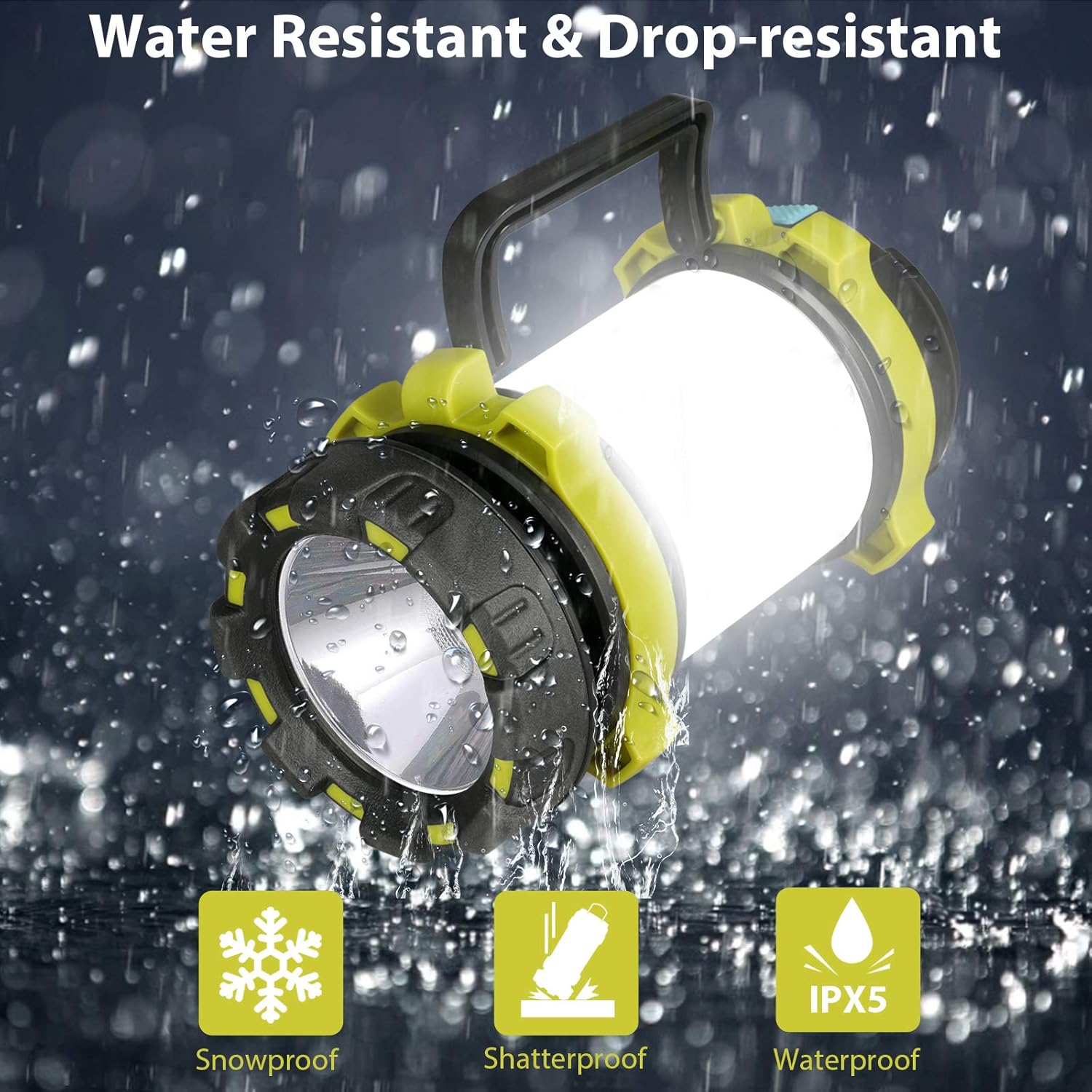 2-Pack Rechargeable Camping Lantern with 1000LM, 6 Modes, 4000mAh Power Bank, IPX5 Waterproof