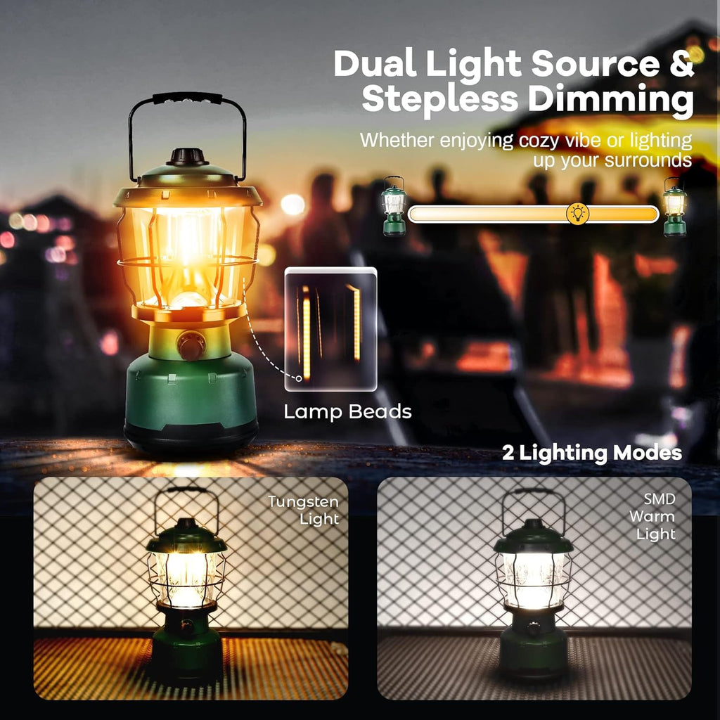 72-Hour LED Camping Lantern, 2500 Lumens Water Resistant Emergency Light for Power Outage & Outdoor