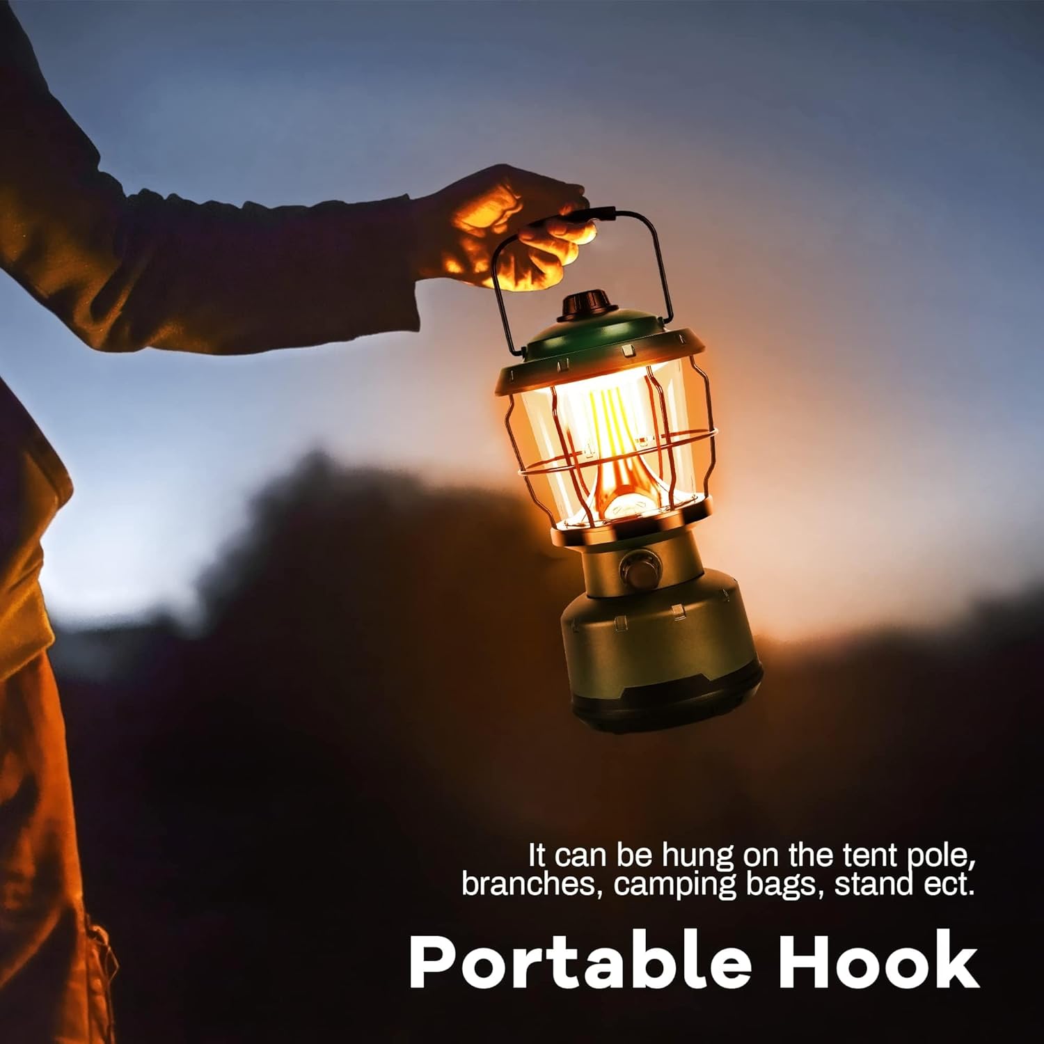 72-Hour LED Camping Lantern, 2500 Lumens Water Resistant Emergency Light for Power Outage & Outdoor