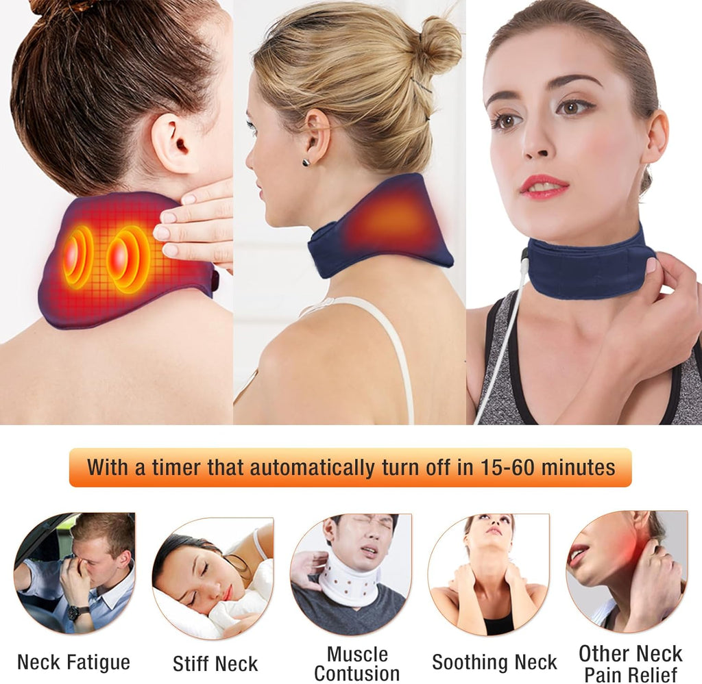 Heated Neck Wrap with Adjustable Temperature & Timer, USB-Powered for Pain Relief & Relaxation