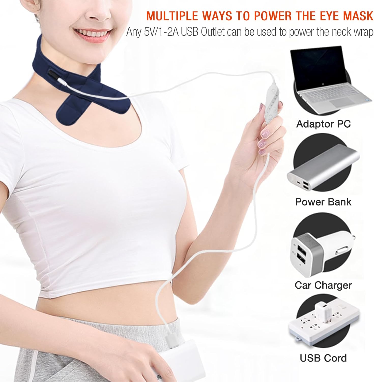 Heated Neck Wrap with Adjustable Temperature & Timer, USB-Powered for Pain Relief & Relaxation