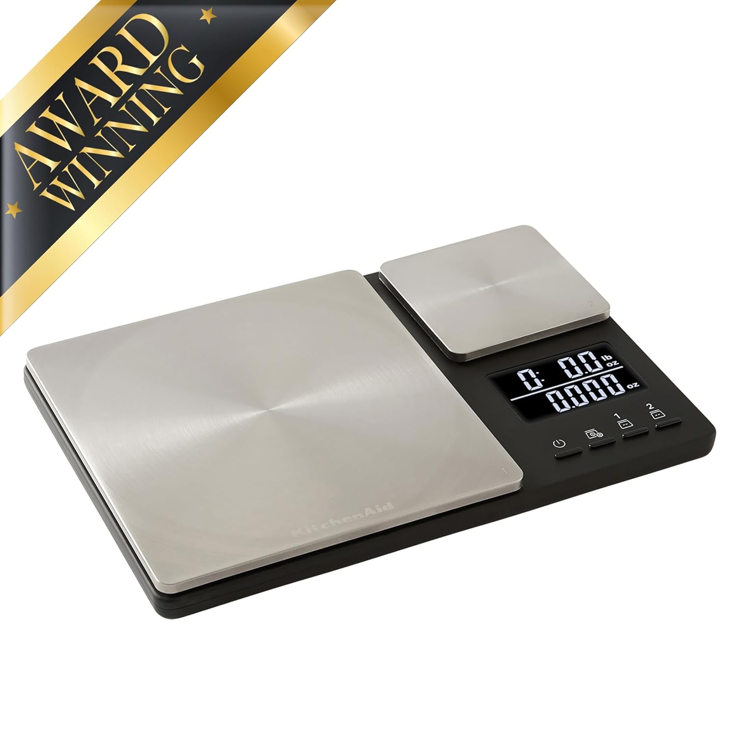 Dual Platform Digital Kitchen and Food Scale, 11lb and 16oz Precision Capacity, Black Stainless Steel