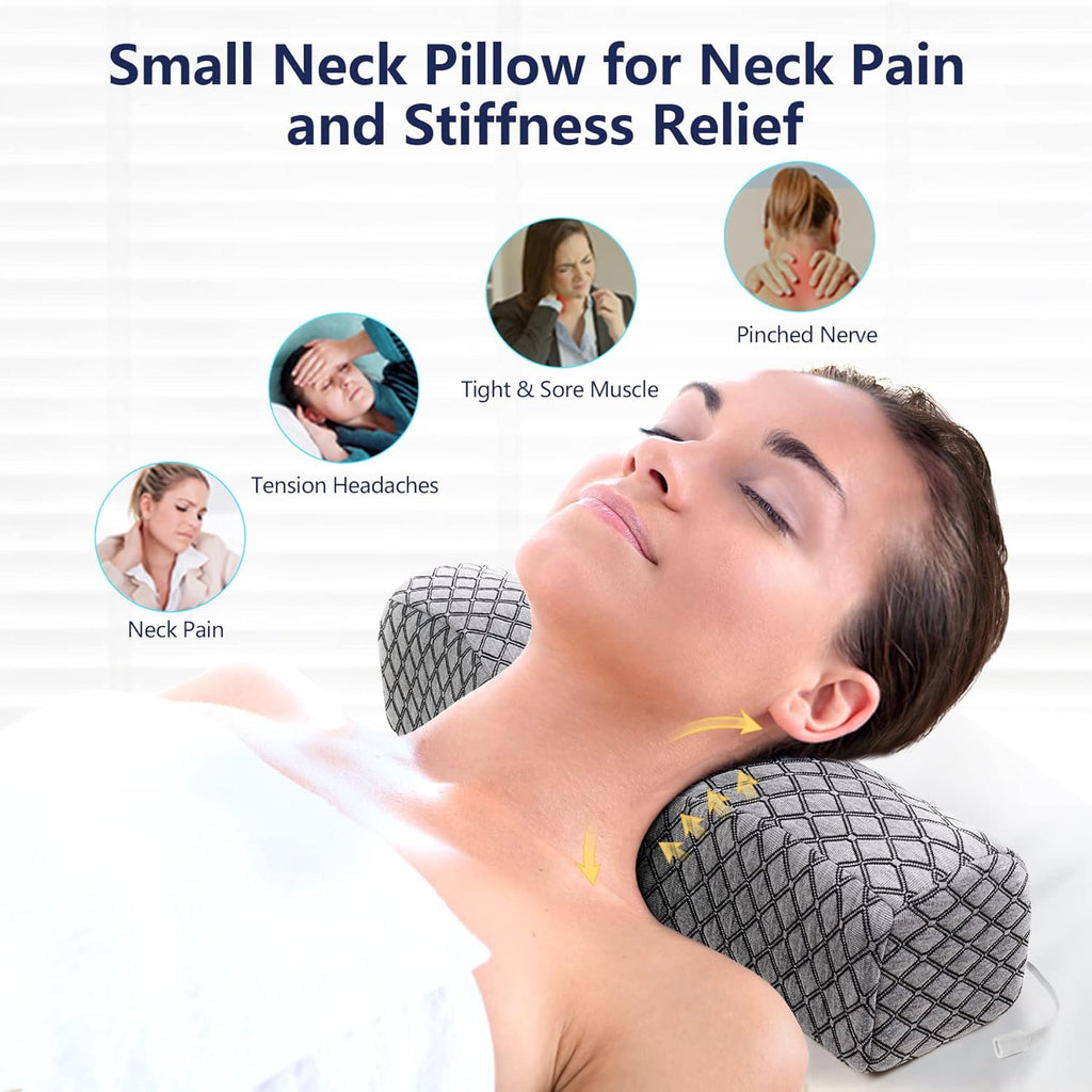 Heated Memory Foam Cervical Neck Pillow for Pain Relief with USB Graphene Heating