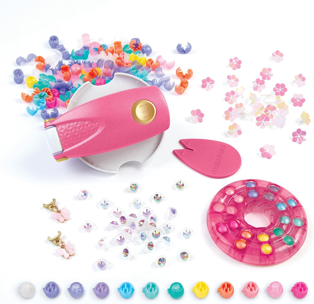 Snap N' Glam Hair Styling Set with 100 Reusable Bead Clips, Gems & Accents for Girls Ages 8+