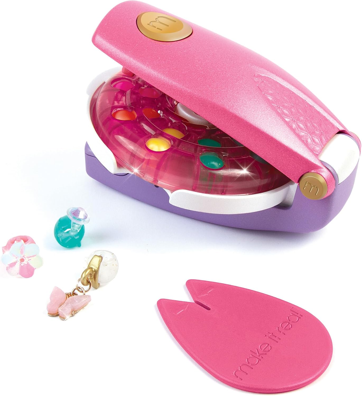 Snap N' Glam Hair Styling Set with 100 Reusable Bead Clips, Gems & Accents for Girls Ages 8+