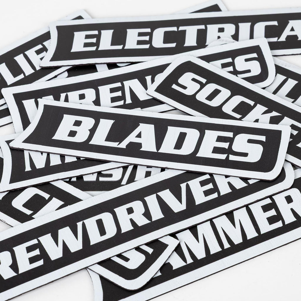 12-Pack Magnetic Toolbox Labels for Steel Storage - Quick Identification & Reusable