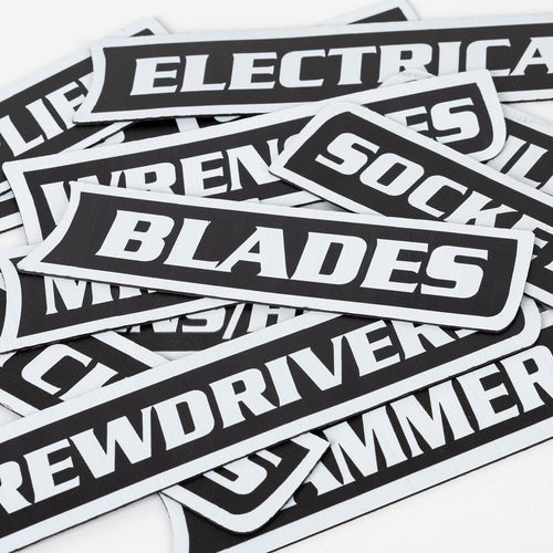 12-Pack Magnetic Toolbox Labels for Steel Storage - Quick Identification & Reusable