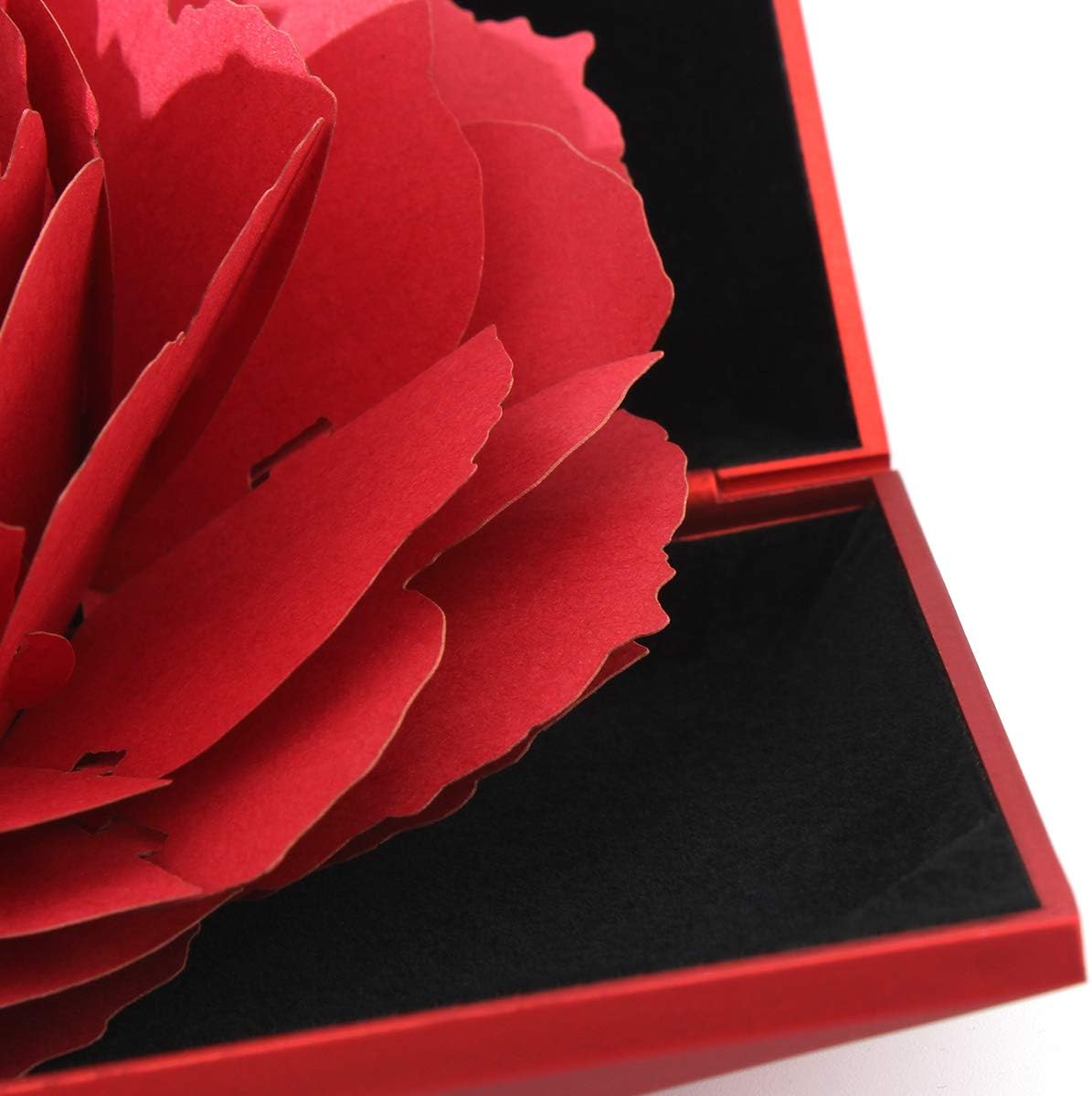Creative Ring Box with Blooming Rose for Proposal, Engagement, and Wedding Jewelry Display