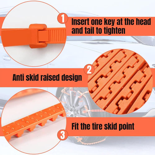 20PCS Universal Anti-Skid Snow Tire Chains for Trucks, SUVs & Sedans - Reusable Winter Emergency Traction