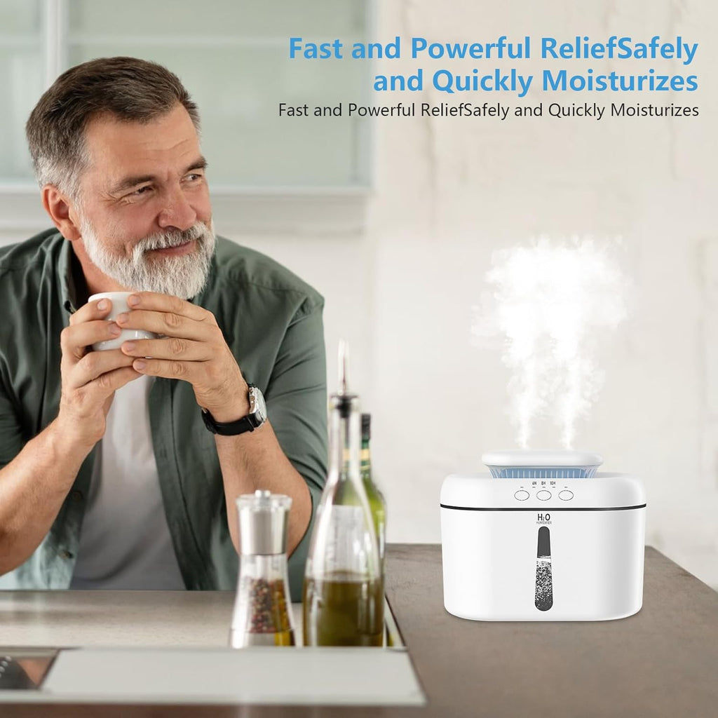 2.5L Ultrasonic Humidifier for Large Rooms, 16dB Quiet, Auto Shut-Off, Night Light