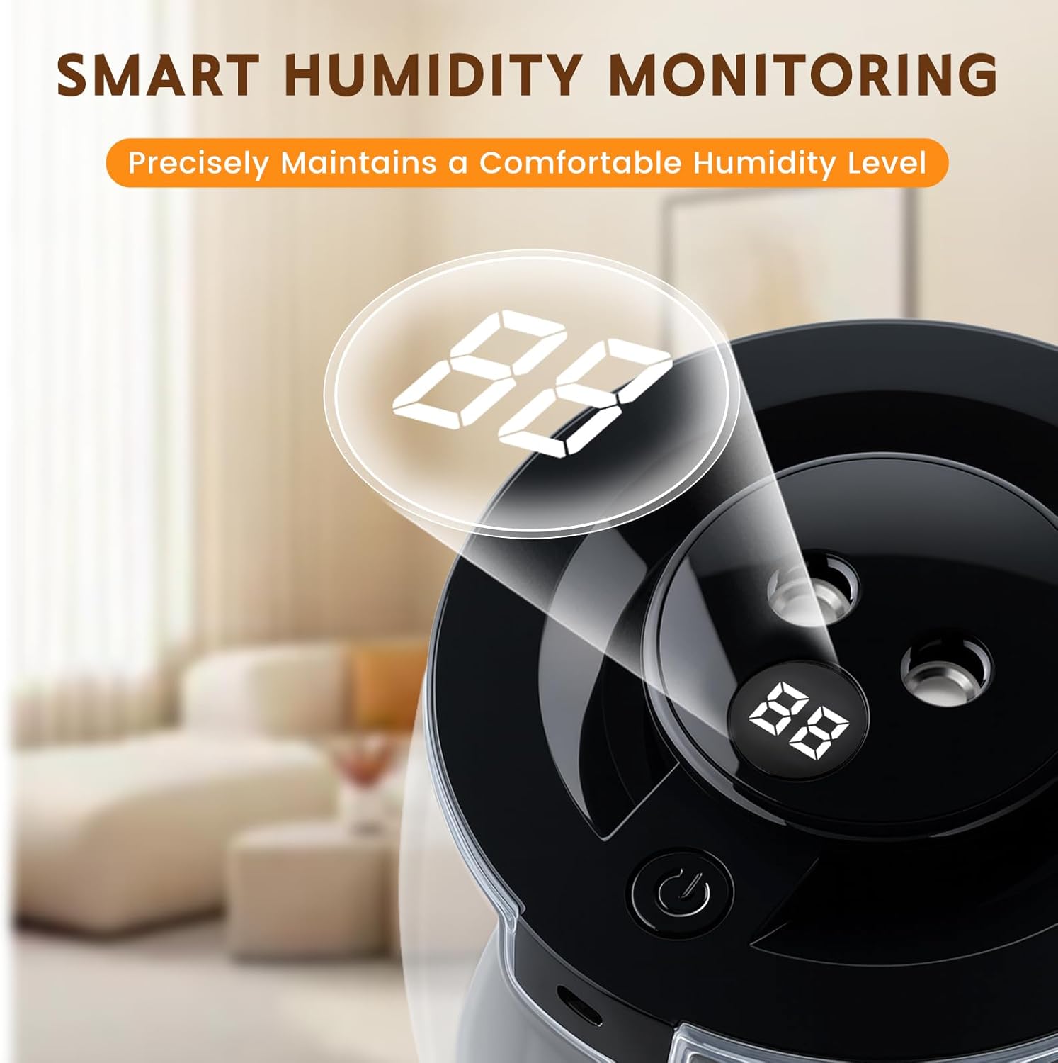 3L Cool Mist Ultrasonic Humidifier with 40H Runtime, 23dB Quiet, Aromatherapy & 7-Color Light