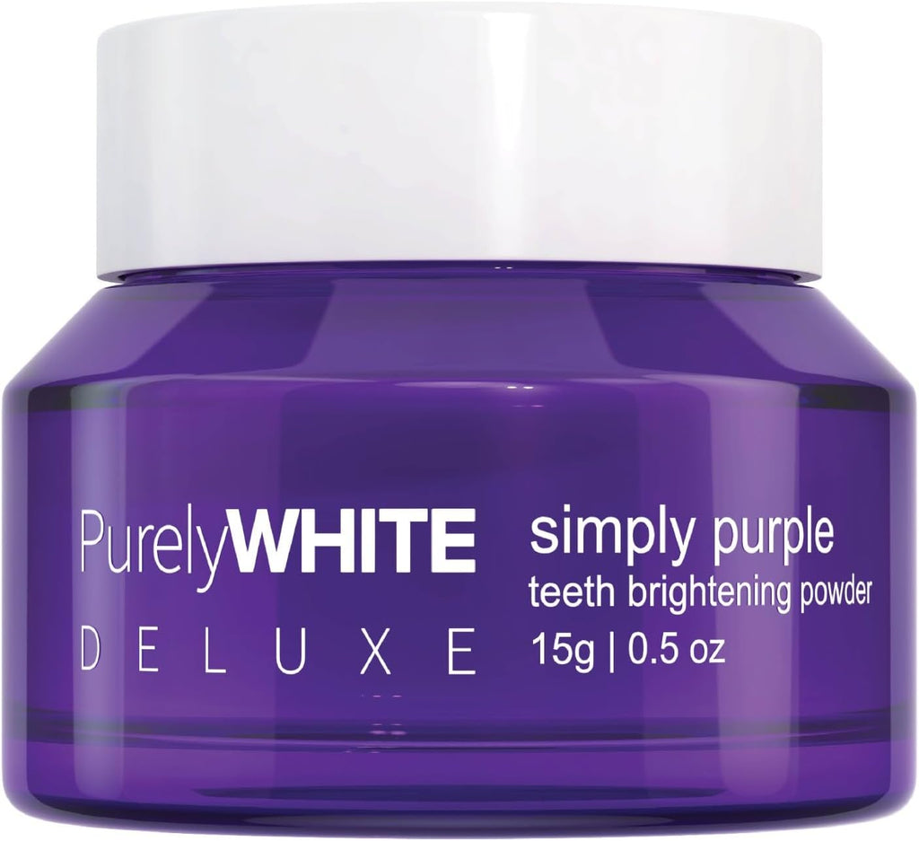 Deluxe Teeth Whitening Powder - Purple Brightening Formula, No Sensitivity, Enamel-Safe Stain Removal