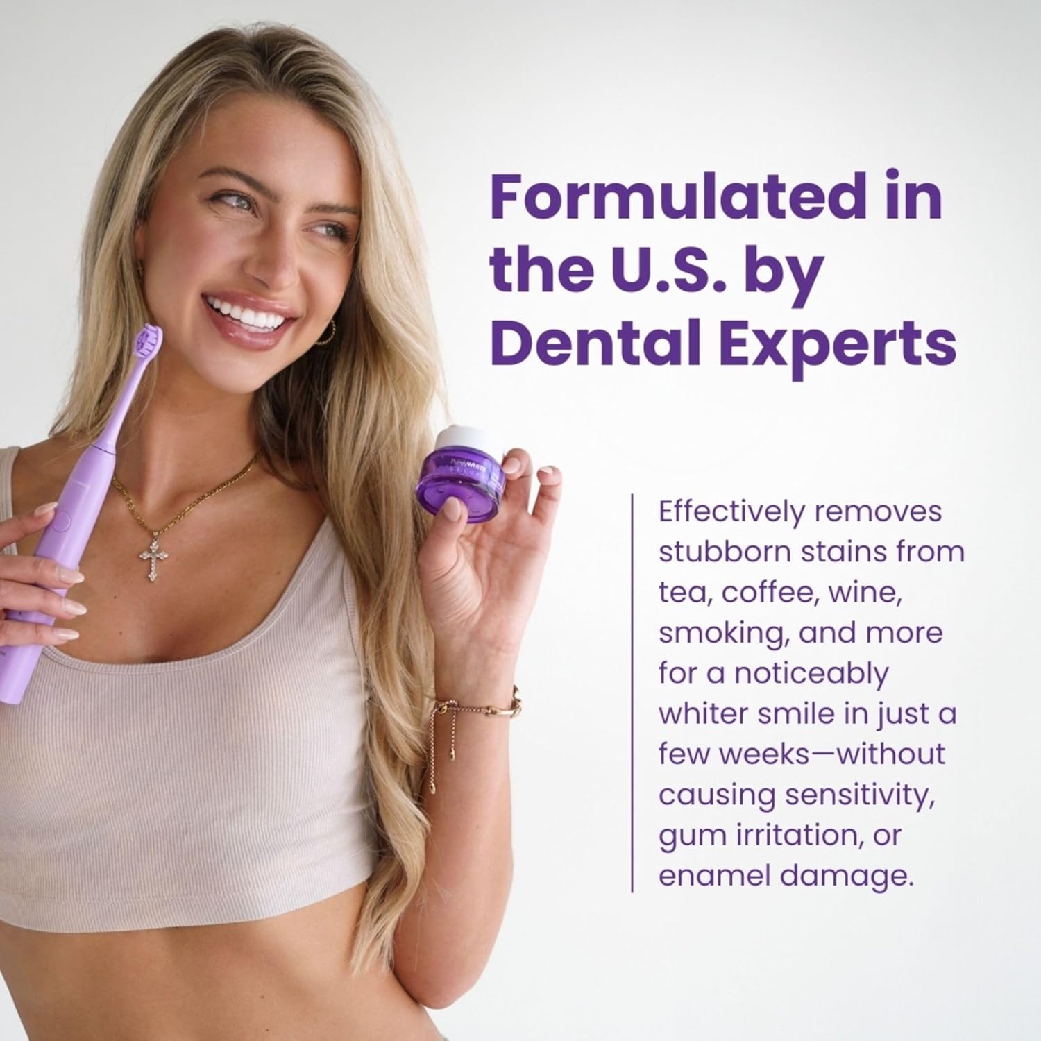 Deluxe Teeth Whitening Powder - Purple Brightening Formula, No Sensitivity, Enamel-Safe Stain Removal
