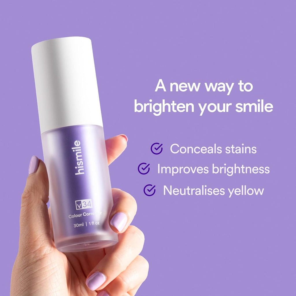 Purple Color Correcting Toothpaste: Instantly Neutralizes Yellow Stains for a Whiter Smile