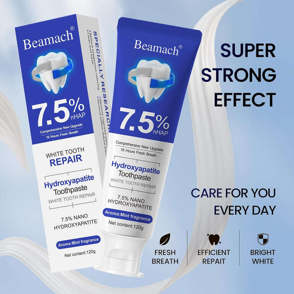 Nano Hydroxyapatite Toothpaste, 7.5% Hydroxyapatite for Enamel Repair & Whitening, Fluoride-Free, Gentle Mint