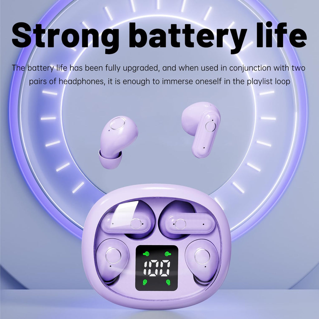 2-Pair Wireless Bluetooth Earbuds Set, Ultra-Slim Sleep & Short-Handle Sport Earphones
