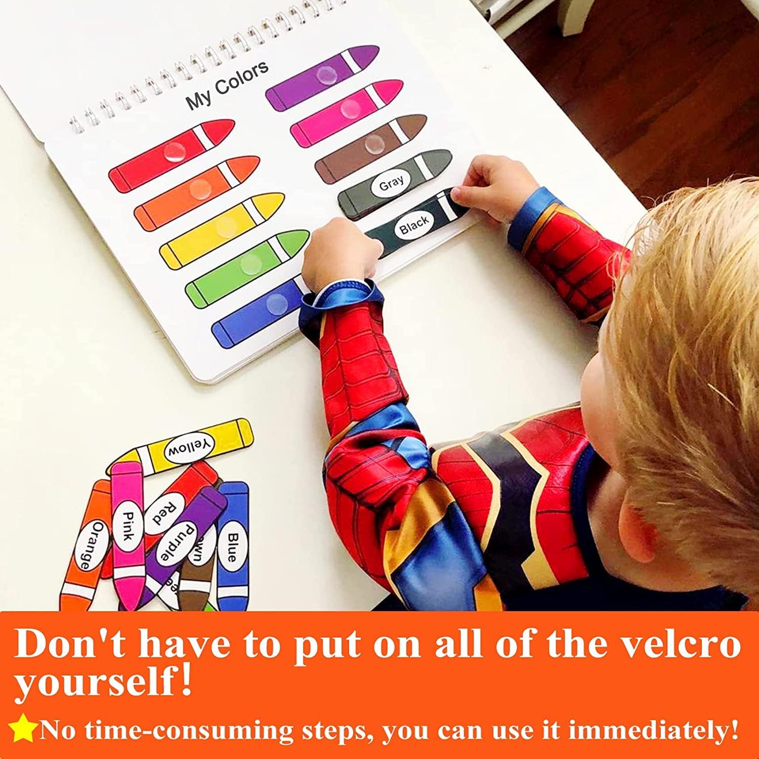 30 Themes Montessori Busy Book for Toddlers 1-5, Preschool Learning Activities with 8 Markers