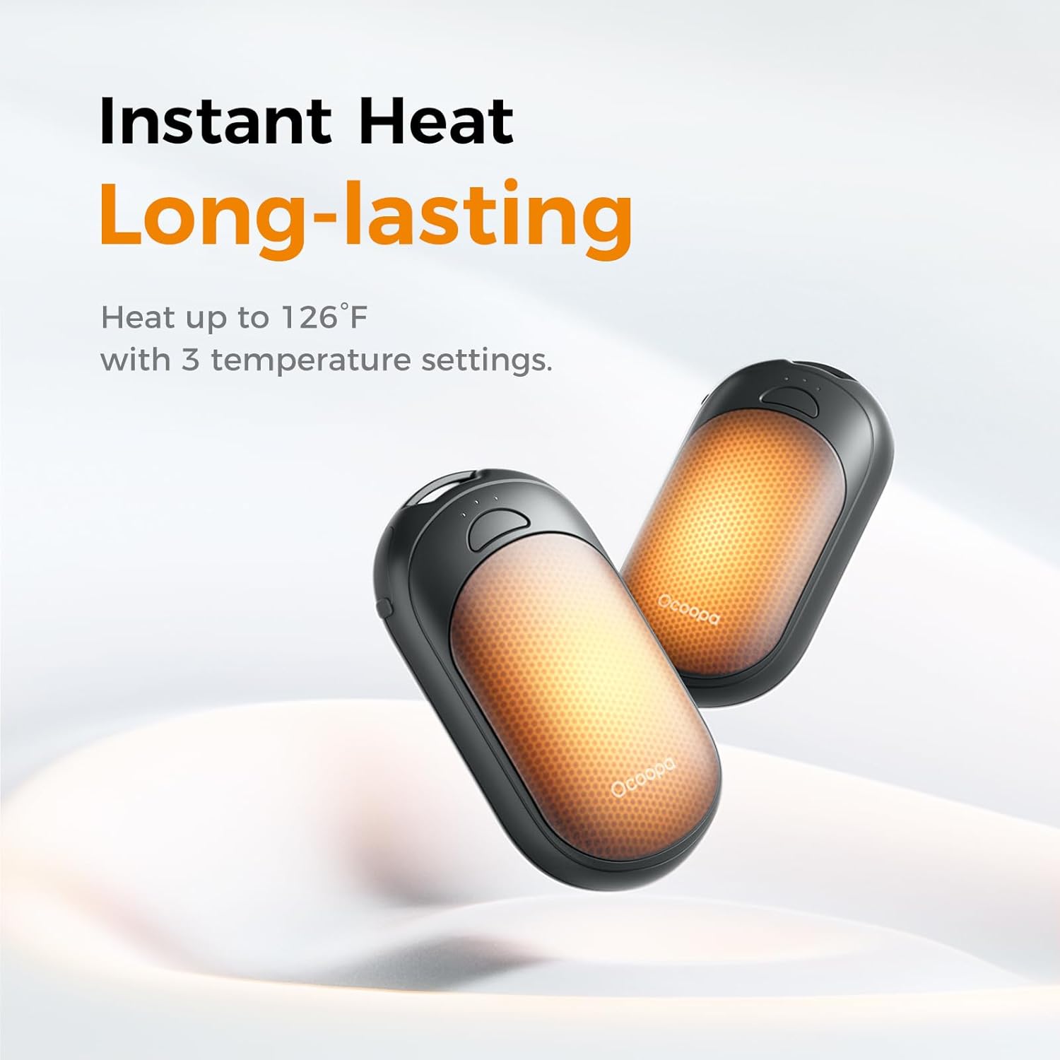 Rechargeable Magnetic Hand Warmers 2-Pack, 3 Heat Settings, Ultra Slim Portable Heater
