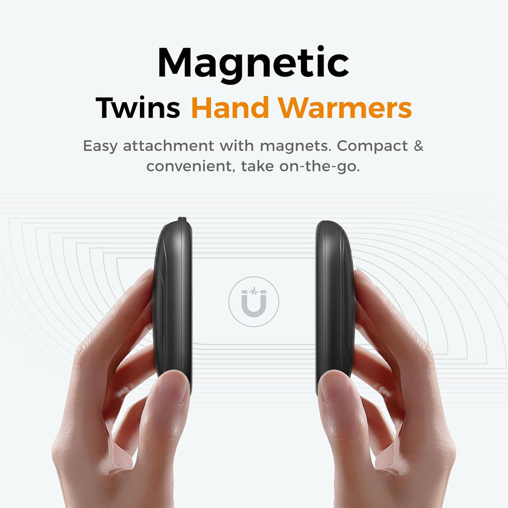 Rechargeable Magnetic Hand Warmers 2-Pack, 3 Heat Settings, Ultra Slim Portable Heater