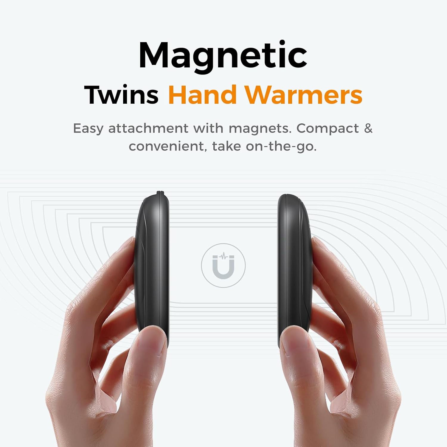 Rechargeable Magnetic Hand Warmers 2-Pack, 3 Heat Settings, Ultra Slim Portable Heater