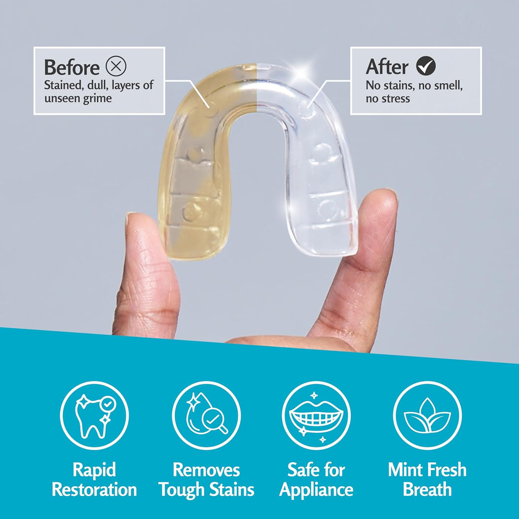 Extra Strength Dental Appliance Cleaner Tablets, 4 Month Supply, Removes Stains & Odors