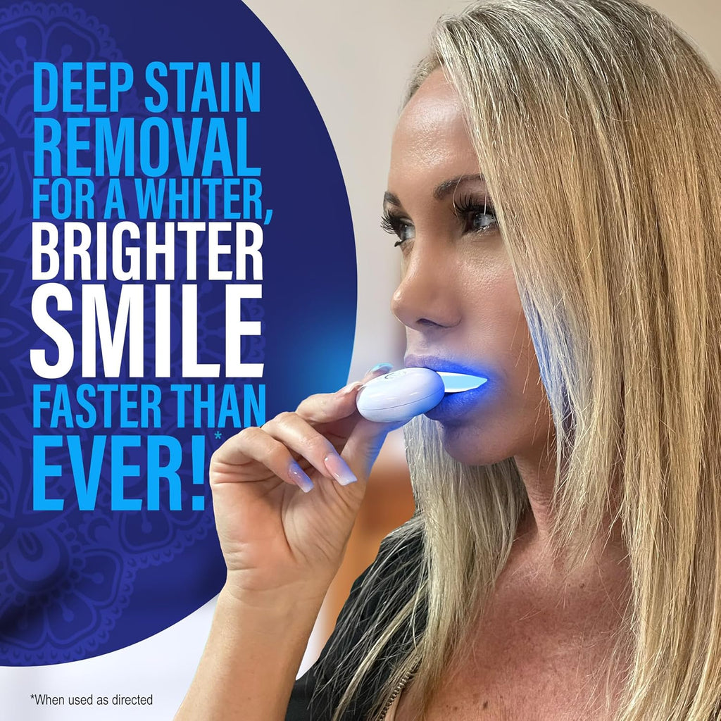 Professional Wireless Teeth Whitening Kit with LED Light & Whitening Pen, 40 Treatments