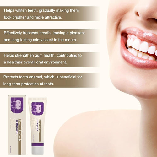 2-Pack Natural Toothpaste for Stain Removal & Enamel Repair, Fresh Breath & Deep Cleaning Formula