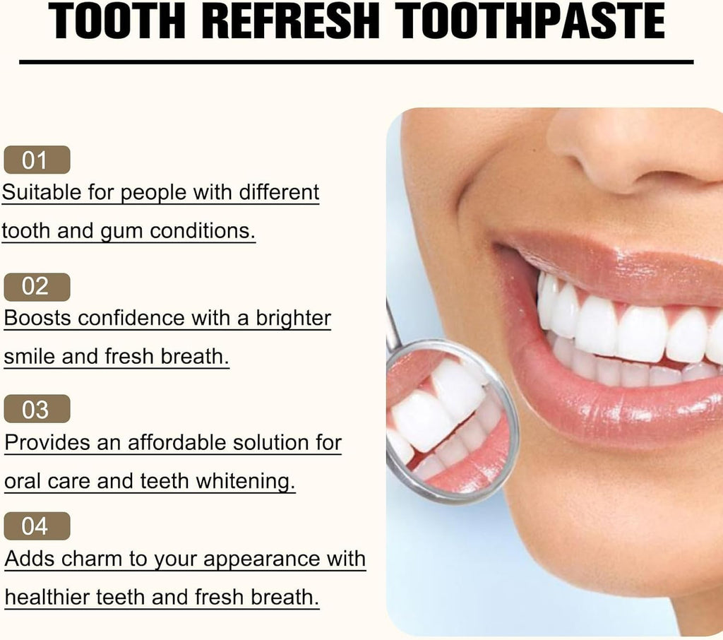 2-Pack Natural Toothpaste for Stain Removal & Enamel Repair, Fresh Breath & Deep Cleaning Formula
