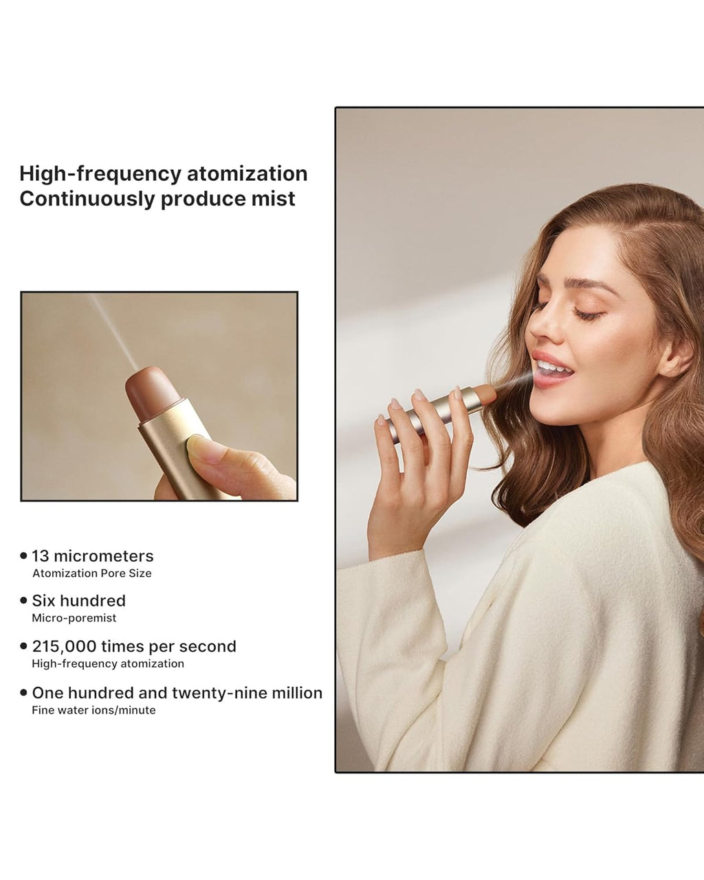 Smart Electric Oral Spray - Probiotic Mouth Spray for Fresh Breath, Alcohol-Free, Rechargeable, Travel Size with 3 Flavor Cartridges