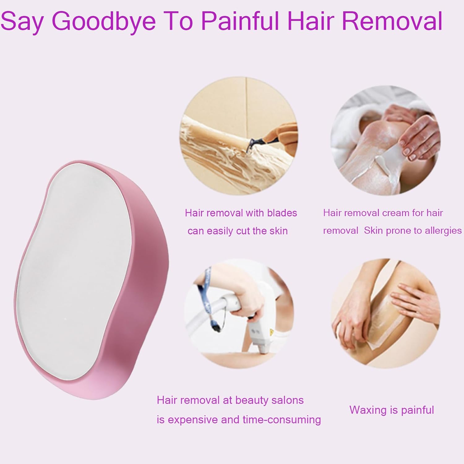 Reusable Crystal Hair Remover for All Body Areas - Painless Exfoliation Tool for Smooth Skin