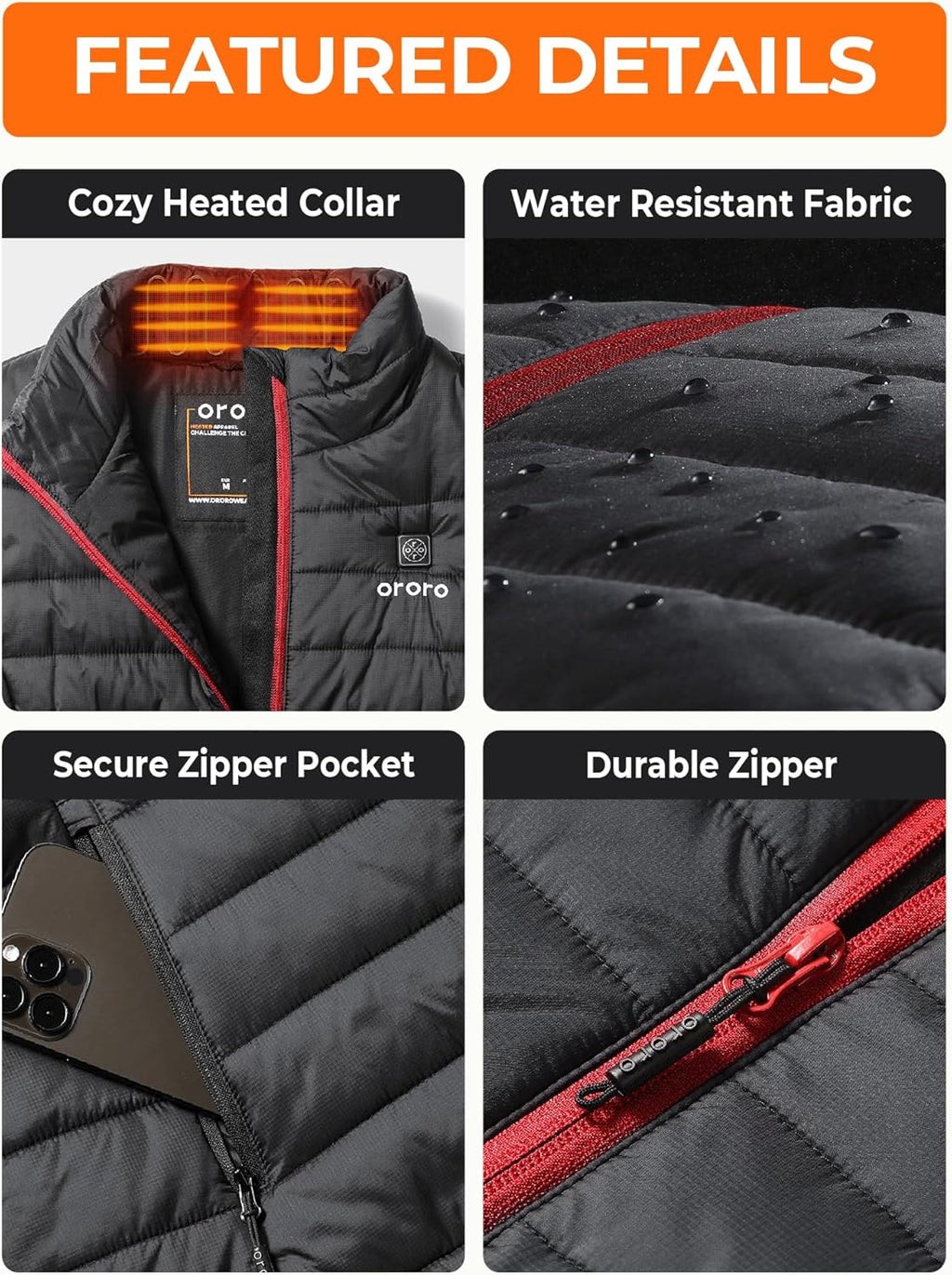 Women's Lightweight Heated Vest with USB-C Battery, Puffer Style