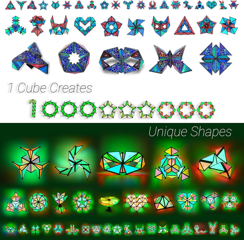 Magnetic Pyramid Puzzle: 14-Piece STEM Toy with 243 Magnets, 1 Billion Shapes