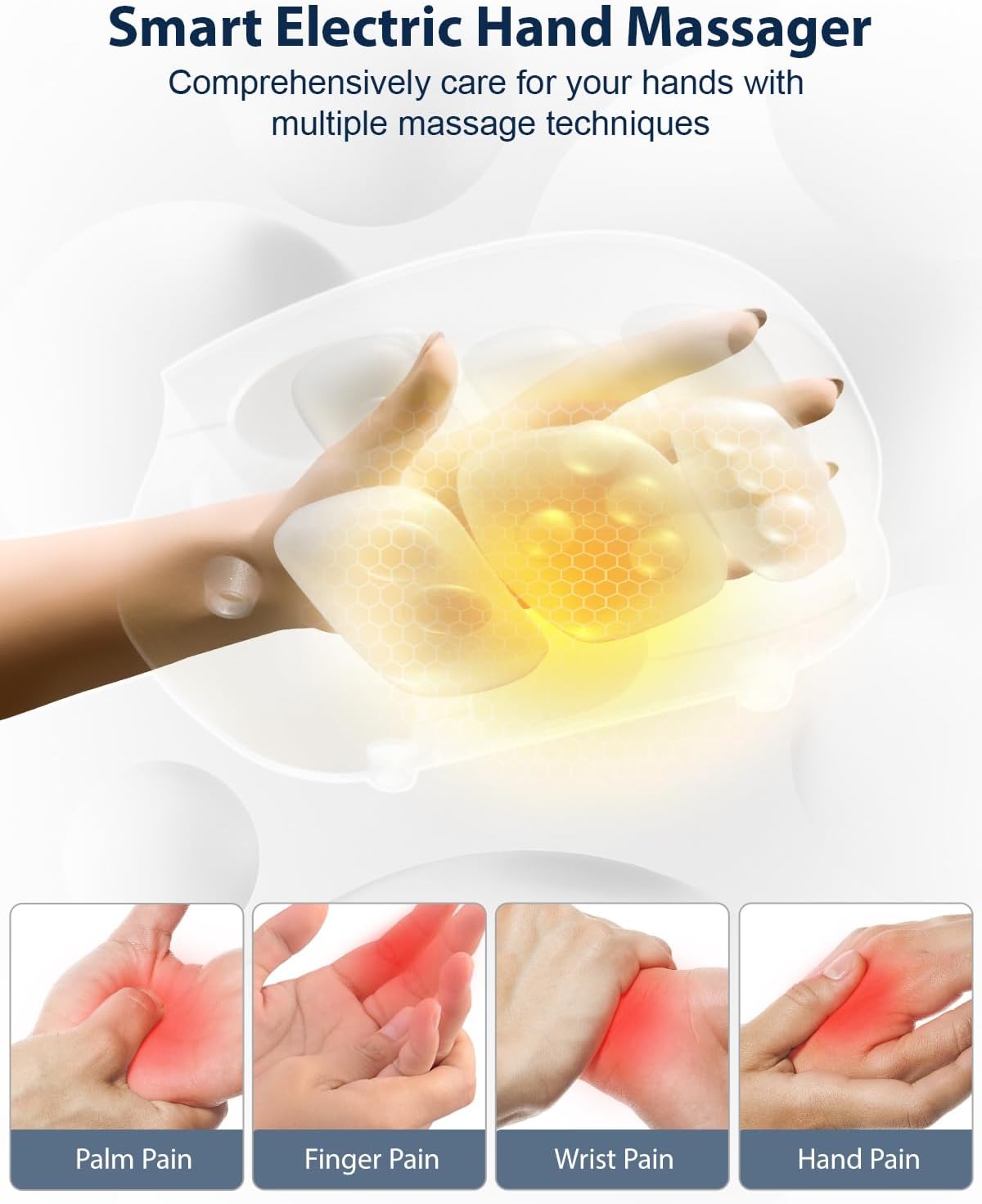 Cordless Hand Massager with Heat & Compression for Arthritis and Carpal Tunnel Relief
