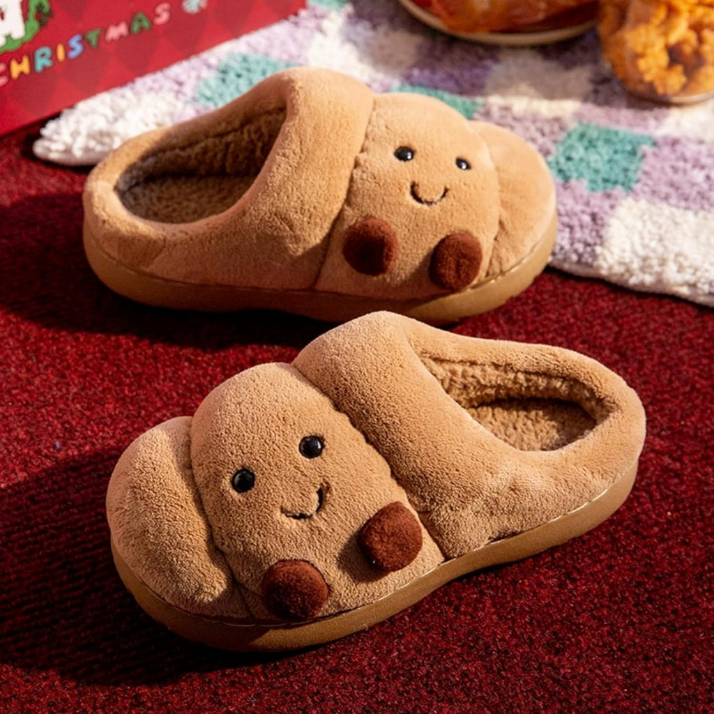 Croissant Fuzzy Slippers Women Open & Closed Back 1.4" Non-Slip Fluffy House Shoes
